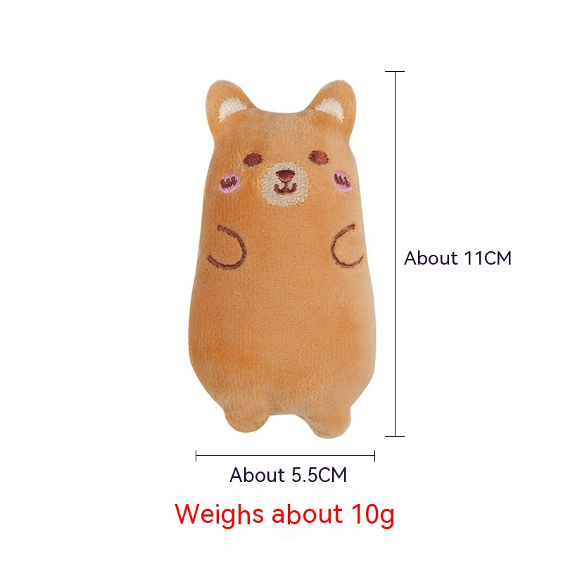 Catnip Plush Cat Toy – Animal Bite Toy for Cats, Blue Cat Green Frog Pink Rabbit Deer Orange Cat Designs