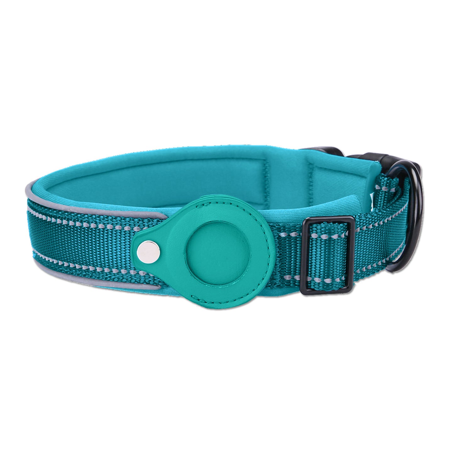 Adjustable Dog Collar – Polyester Walking Collar for Dogs, Cyan Black Pink Orange, Sizes S-XL