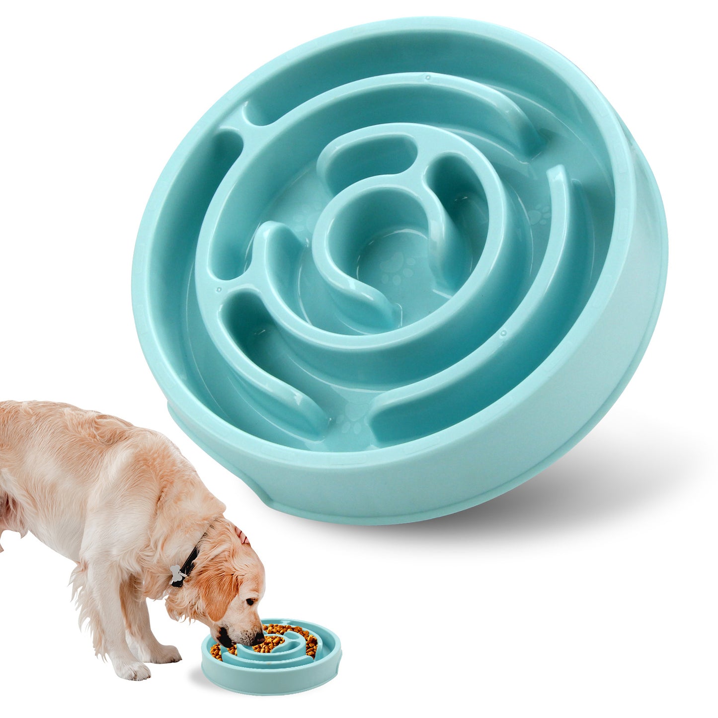 Slow Feeder Dog Bowl - Blue