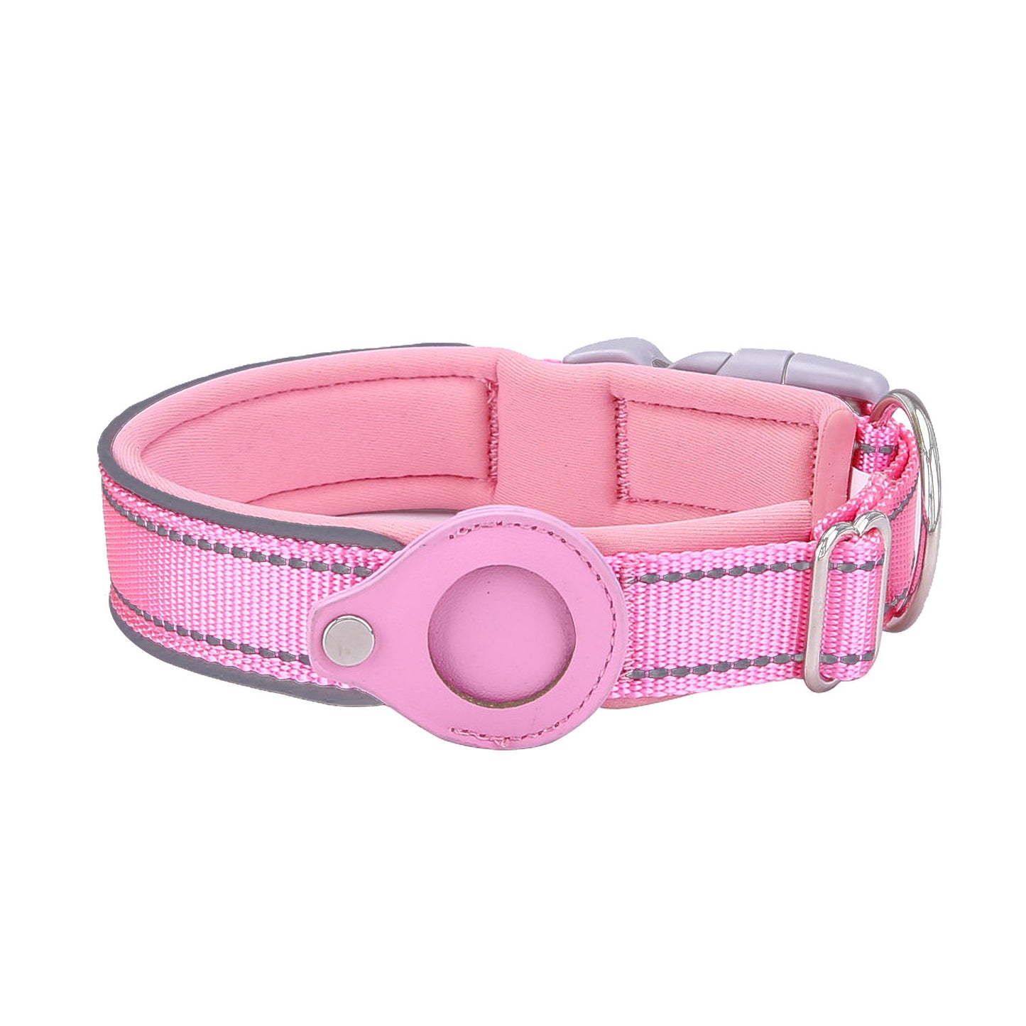 Adjustable Dog Collar – Polyester Walking Collar for Dogs, Cyan Black Pink Orange, Sizes S-XL