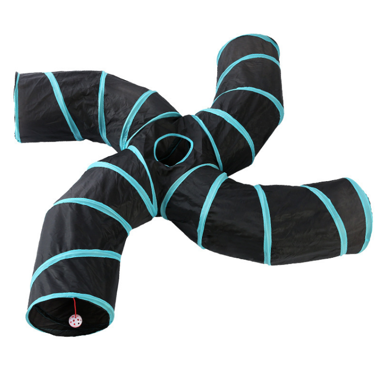 Collapsible Cat Tunnel – 4-Way Foldable Play Tent for Cats