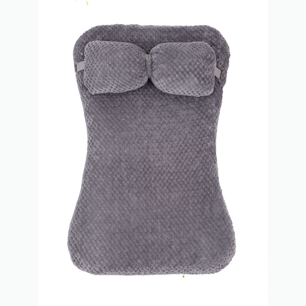 Soft Plush Pet Bed Mat With Pillow Calming Cushion Dog Cat