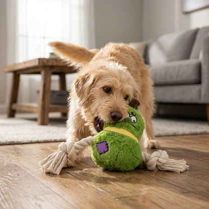 Plüsch-Seilknoten-Hundespielzeug – Bissfestes Kau- und Zerrspielzeug