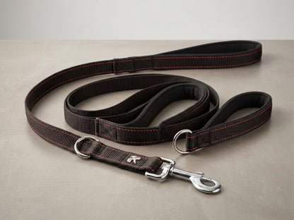 Double Handle Dog Leash – Reflective Nylon Traffic Leash