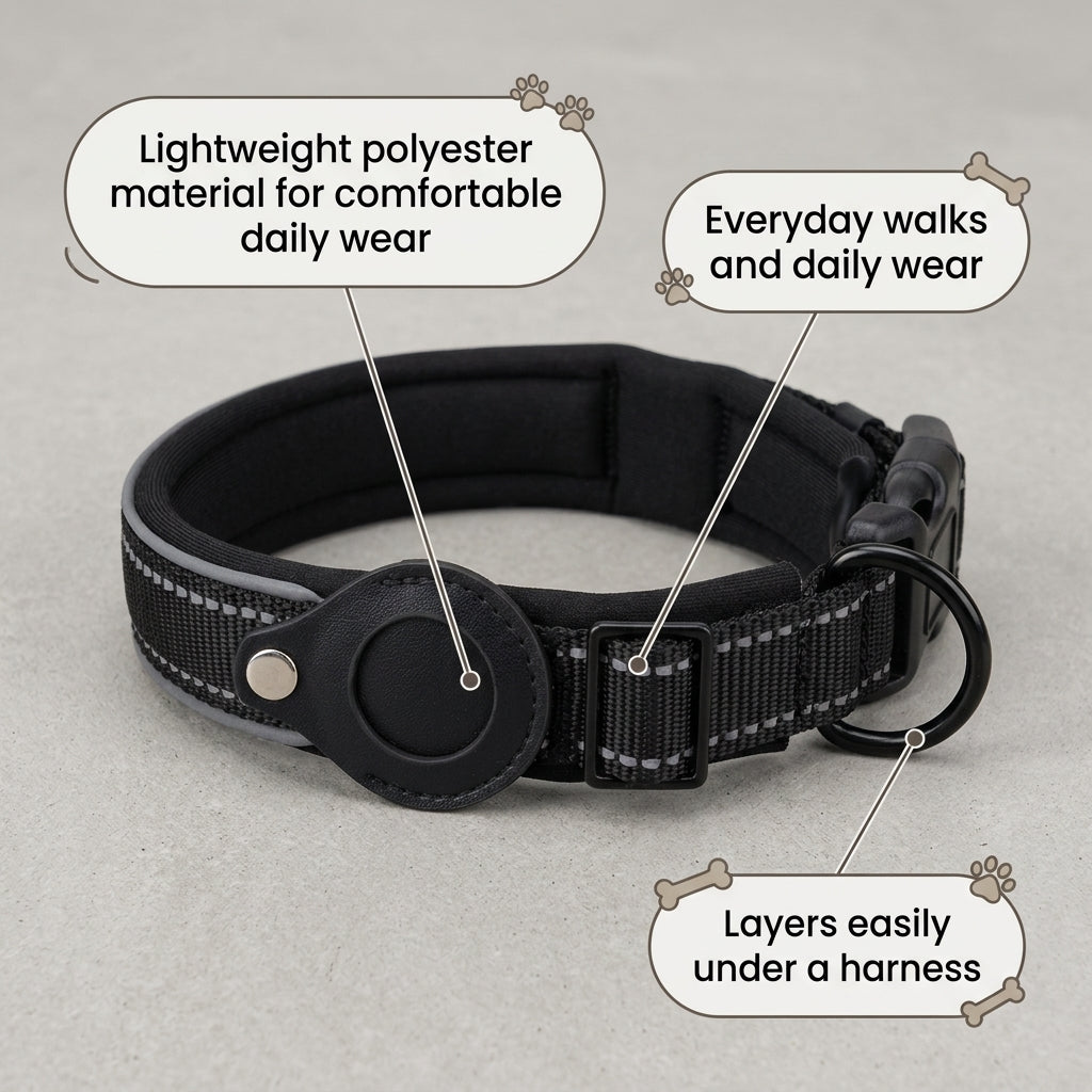 Adjustable Dog Collar – Polyester Walking Collar, 4 Colors