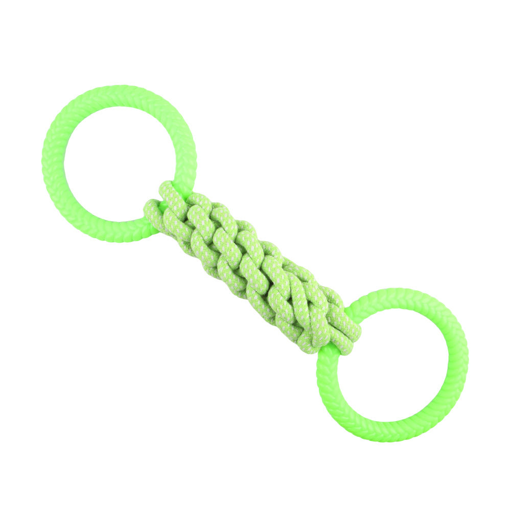 Natural Cotton Rope Dog Tug Toy - Green