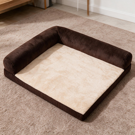 Hundebett Sofa – Für kleine, mittlere und große Hunde – Haustierbett, Hundesofabett, Hundecouch, Plüsch-Schlafsofa, bequemes Kissen, rutschfestes Haustierbett