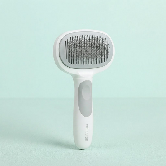 Pet Grooming Comb for Dogs & Cats – Self-Cleaning Deshedding Brush, Detangling Slicker Comb for Removing Loose Hair & Knots