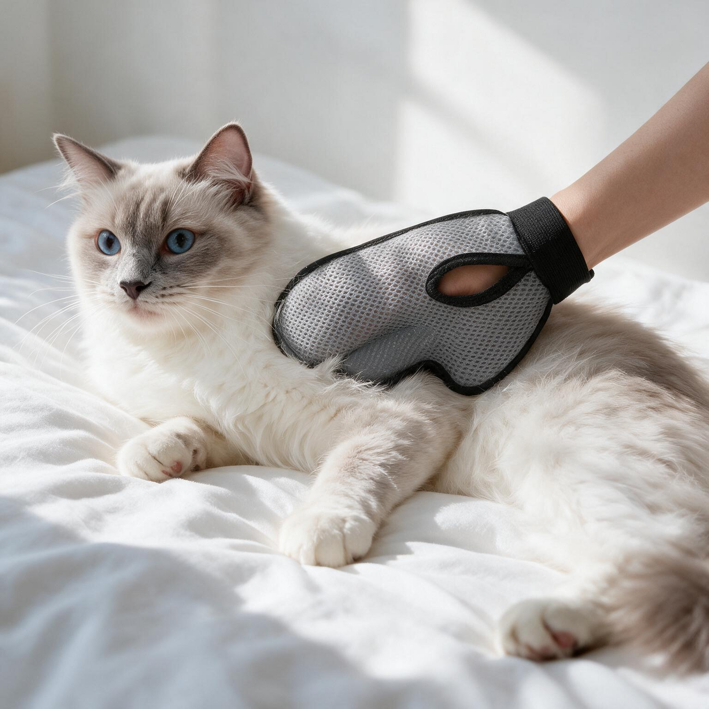 Tierpflegehandschuh für Katzen & Hunde – Silikon-Entfilzungsbürste, Massage- & Badehandschuh