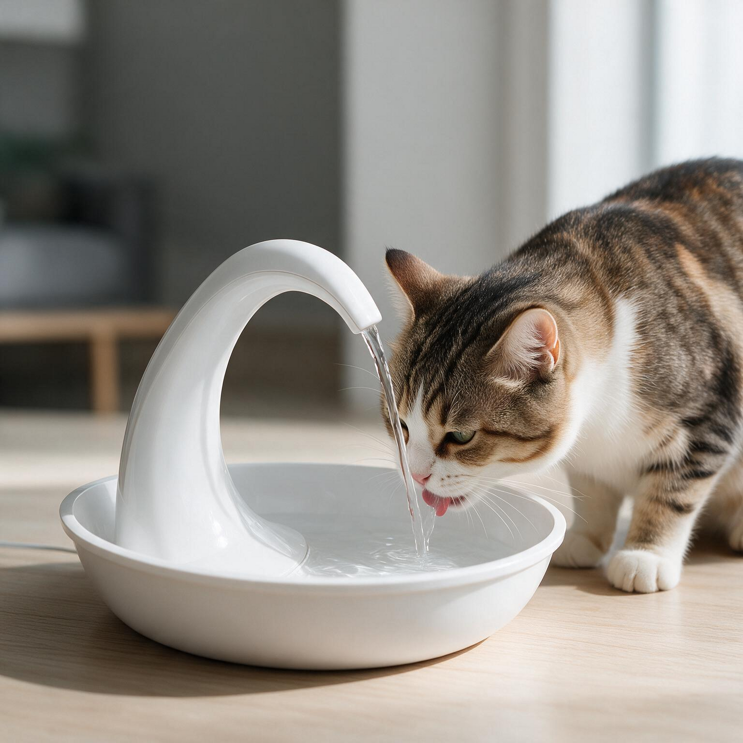 Pet Drinking Fountain Cat Feeding Water Flowing Fountain