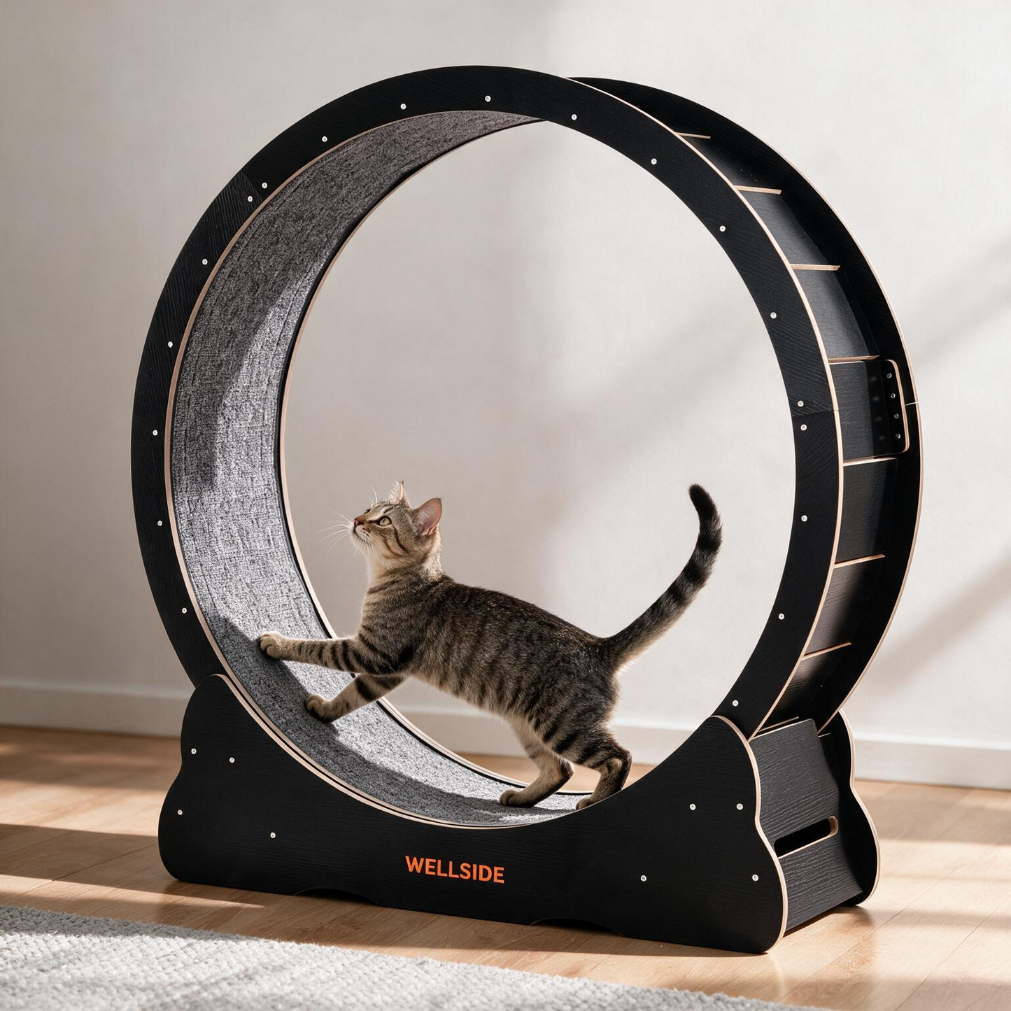 Katzen-Laufrad für Wohnungskatzen – 110 cm großes Katzenlaufrad, leises Laufband für Katzen aller Größen