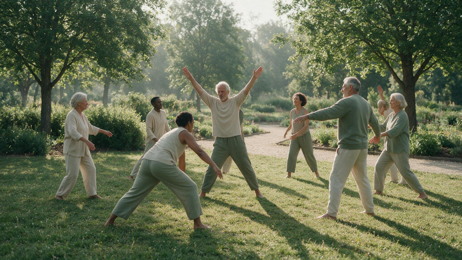 Wellside brand story — people moving comfortably together outdoors